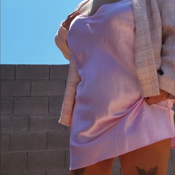 Plus size pink slip dress - Picture 2 of 5